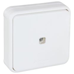 60892 EUR'OHM OXXO - Bouton poussoir lumineux encastré blanc étanche IP55