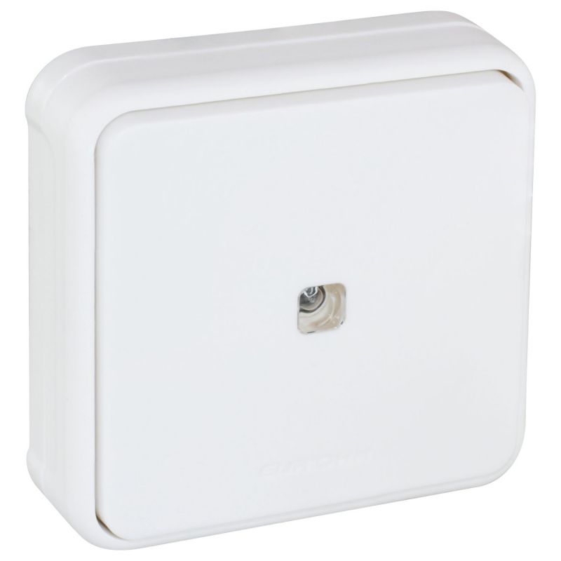 60892 EUR'OHM OXXO - Bouton poussoir lumineux encastré blanc étanche IP55
