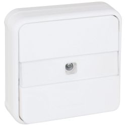 60893 EUR'OHM OXXO - Bouton poussoir lumineux avec porte-étiquette blanc encastré étanche IP55
