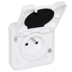 60898 EUR'OHM OXXO - Prise électrique étanche 2P+T blanc saillie IP55