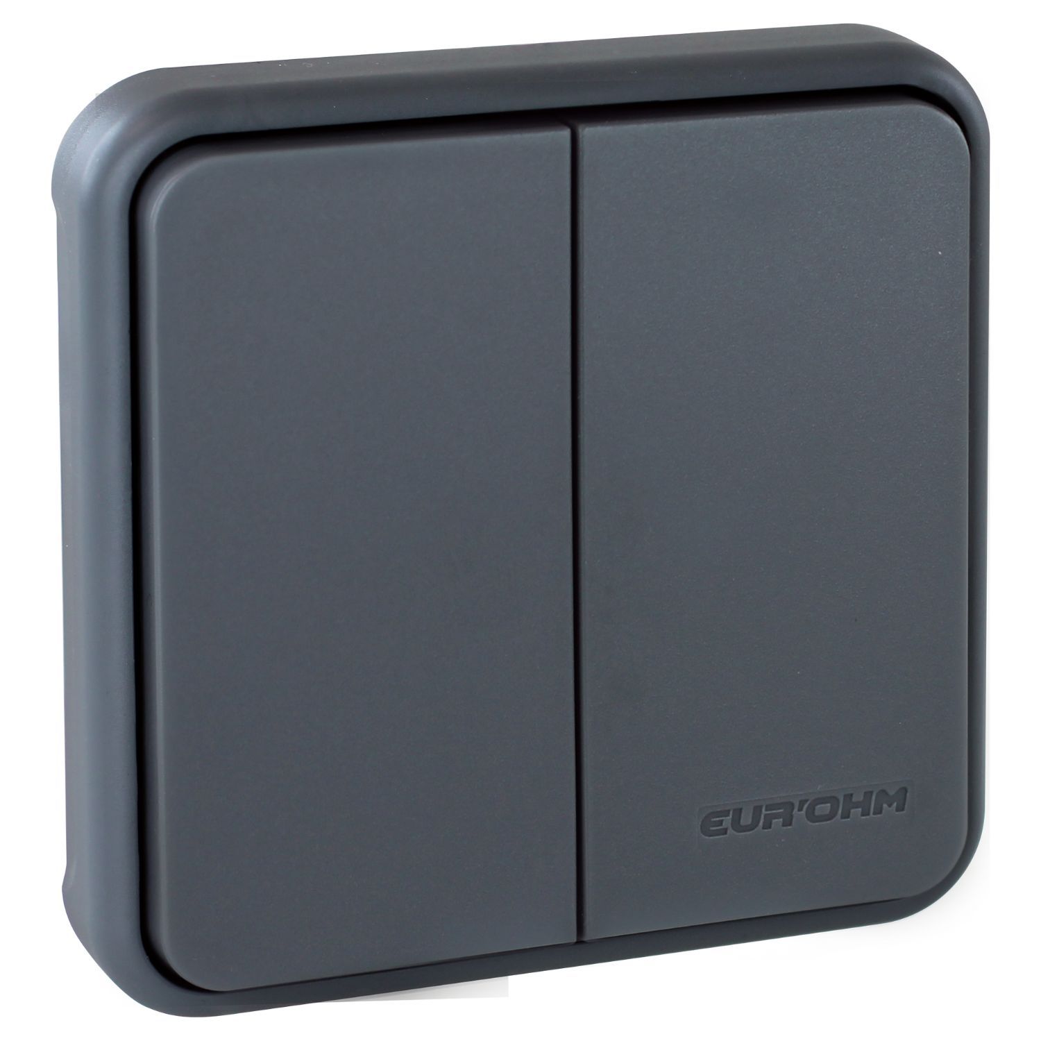 60822 EUR'OHM OXXO Interrupteur étanche double va-et-vient gris IP55