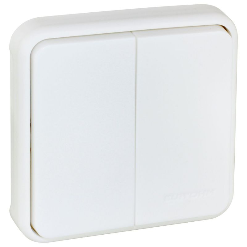 60832 EUR'OHM OXXO Interrupteur étanche double va-et-vient blanc IP55 composable