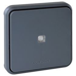 60824 EUR'OHM OXXO Bouton poussoir étanche lumineux gris IP55 composable