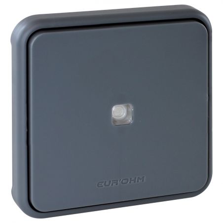 60824 EUR'OHM OXXO Bouton poussoir étanche lumineux gris IP55 composable