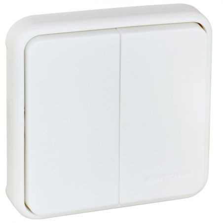 60835 EUR'OHM OXXO Bouton poussoir lumineux avec porte-étiquette blanc IP55 composable