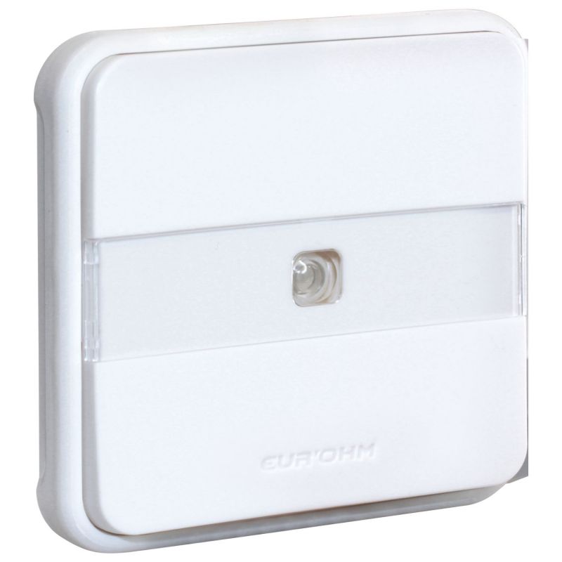60836 EUR'OHM OXXO Bouton poussoir lumineux avec porte-étiquette blanc IP55 composable