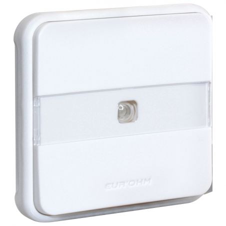 60836 EUR'OHM OXXO Bouton poussoir lumineux avec porte-étiquette blanc IP55 composable