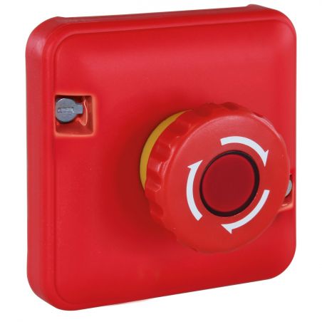 60846 EUR'OHM OXXO Bouton arrêt d’urgence 1/4 tour jaune/rouge étanche IP55 composable