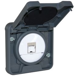 60849 EUR'OHM OXXO Prise RJ45 blindée CAT6 FTP gris étanche IP55 composable