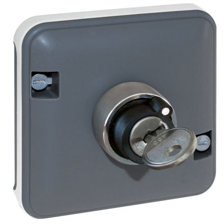 60828 EUR'OHM OXXO Interrupteur à clé 2 positions étanche gris IP55 composable