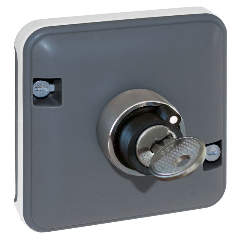 60829 EUR'OHM OXXO Interrupteur à clé 3 positions étanche gris IP55 composable