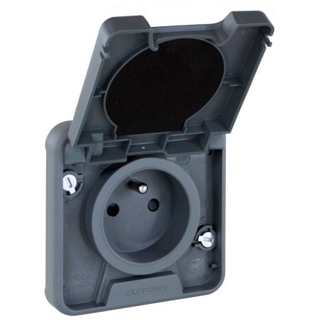 60845 EUR'OHM OXXO Prise étanche 2P+T gris étanche IP55