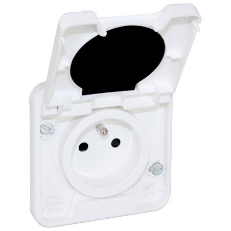 60853 EUR'OHM OXXO Prise étanche 2P+T blanc étanche IP55