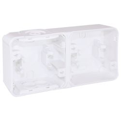 60866 EUR'OHM OXXO Boîte saillie 2 postes horizontale blanc IP55