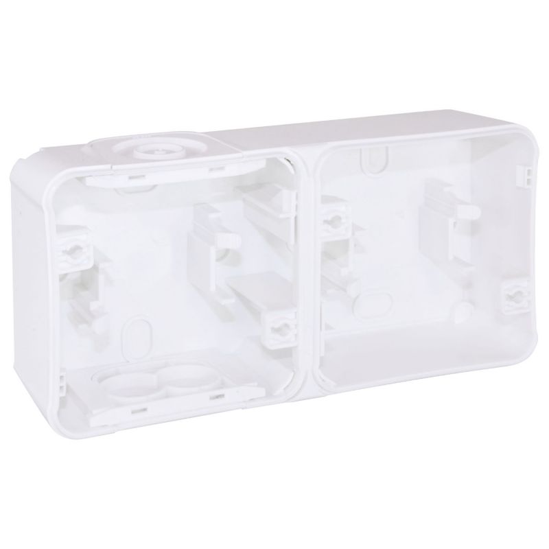 60866 EUR'OHM OXXO Boîte saillie 2 postes horizontale blanc IP55