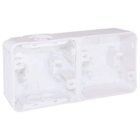 60866 EUR'OHM OXXO Boîte saillie 2 postes horizontale blanc IP55