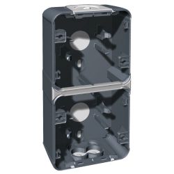 60862 EUR'OHM OXXO Boîte saillie 2 postes verticale gris IP55