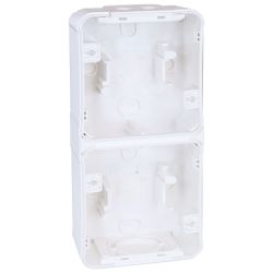 60867 EUR'OHM OXXO Boîte saillie 2 postes verticale blanc IP55