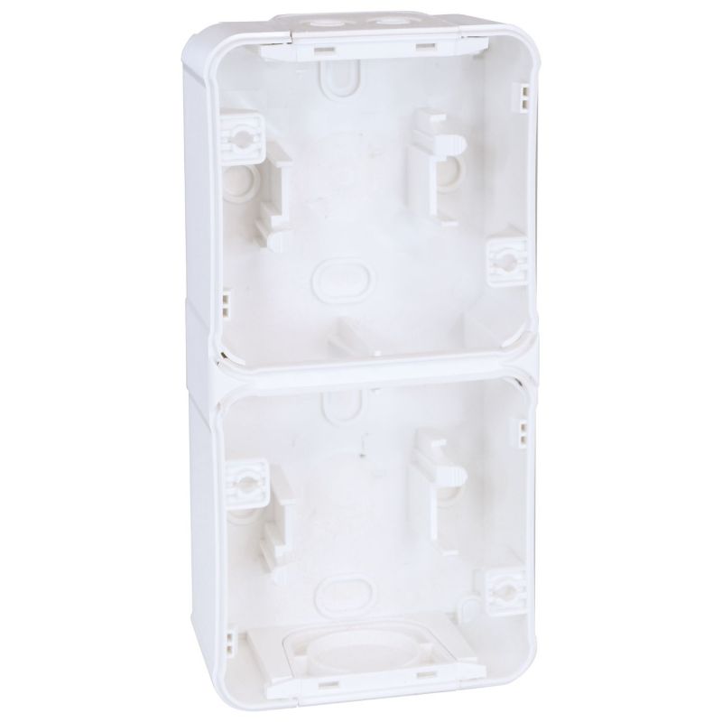 60867 EUR'OHM OXXO Boîte saillie 2 postes verticale blanc IP55