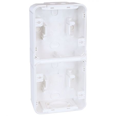 60867 EUR'OHM OXXO Boîte saillie 2 postes verticale blanc IP55