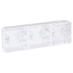 60868 EUR'OHM OXXO Boîte saillie 3 postes horizontale blanc IP55