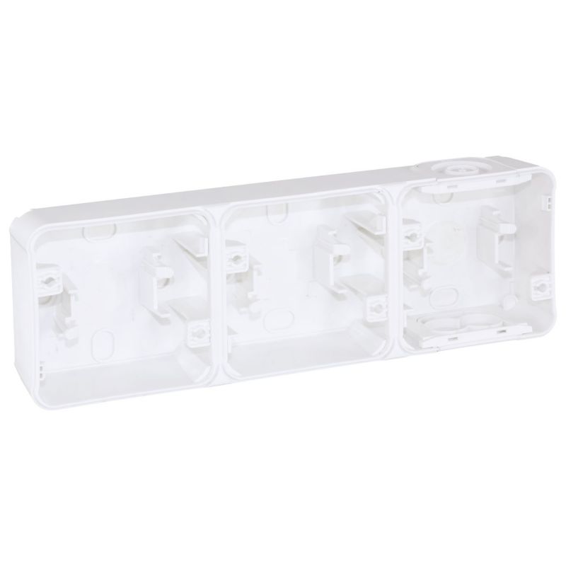 60868 EUR'OHM OXXO Boîte saillie 3 postes horizontale blanc IP55