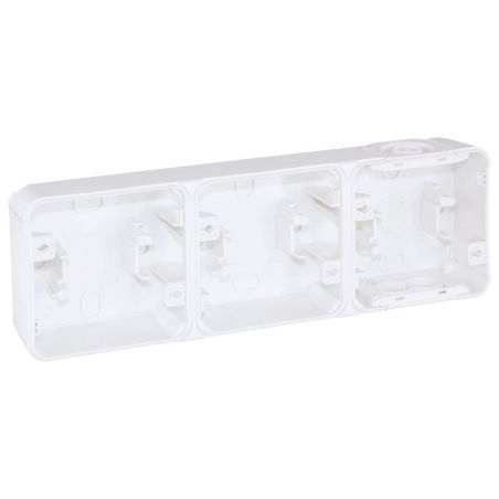 60868 EUR'OHM OXXO Boîte saillie 3 postes horizontale blanc IP55