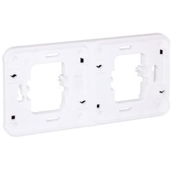 60869 EUR'OHM OXXO 	Cache interrupteur double horizontal blanc encastré IP55