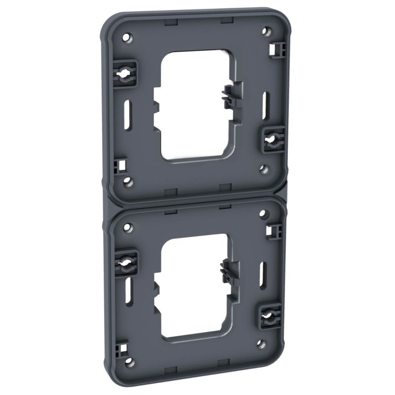 60878 EUR'OHM OXXO 	Cache interrupteur double vertical gris encastré IP55