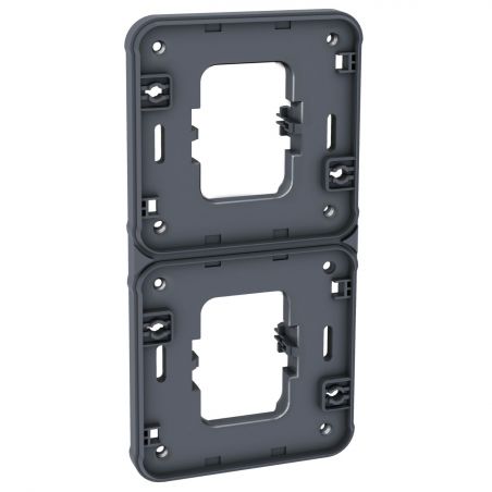 60878 EUR'OHM OXXO 	Cache interrupteur double vertical gris encastré IP55