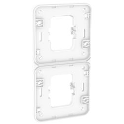 60879 EUR'OHM OXXO Cache interrupteur double vertical blanc encastré IP55