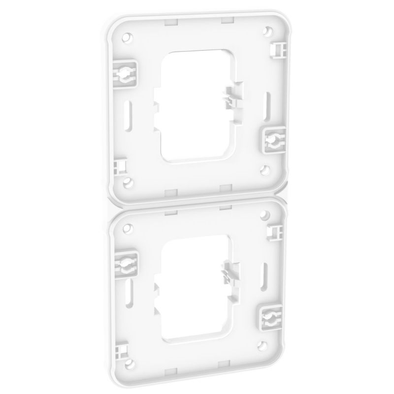 60879 EUR'OHM OXXO Cache interrupteur double vertical blanc encastré IP55