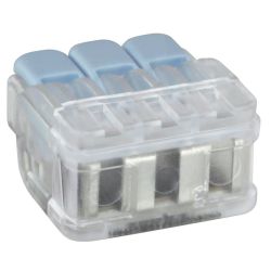 70083 EUR'OHM Borne de connexion rapide à levier 3P pour fils souples et rigides 0,2 à 6mm²