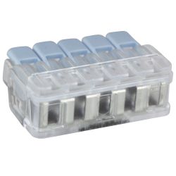 70085 EUR'OHM Borne de connexion rapide à levier 5P pour fils souples et rigides 0,2 à 6mm²