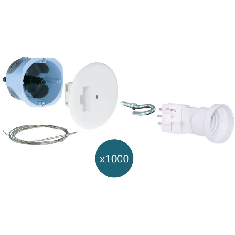 53099 EUR'OHM XL AIR'metic Lot de 1000 Point de centre DCL D67/68 P50 + système d'arrimage + fiche/douille DCL E27 + filin