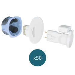 53277 EUR'OHM XL AIR'metic Lot de 50 boîtes d'applique DCL étanche à l'air D67/68 P40mm +fiche/douille DCL E27