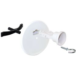 53067 EUR'OHM Kit fixation de luminaire + couvercle DCL Ø120mm + piton 60mm + fiche/douille DCL E27