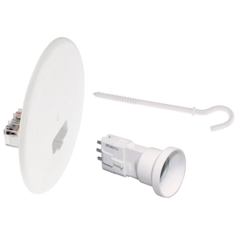 53051 EUR'OHM Kit couvercle DCL Ø120mm + piton blanc 80mm + fiche/douille DCL E27