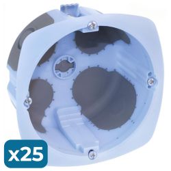 52270 EUR'OHM XL AIR'metic Lot 25 boites d'encastrement étanches à l'air 1 poste D85 P40 pour cloisons sèches