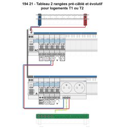 19421 EUR'OHM coffret RX 13m 2 rangées monté-cablé evolutifpour T1/T2