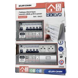 19421 EUR'OHM coffret RX 13m 2 rangées monté-cablé evolutifpour T1/T2