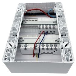 19421 EUR'OHM coffret RX 13m 2 rangées monté-cablé evolutifpour T1/T2