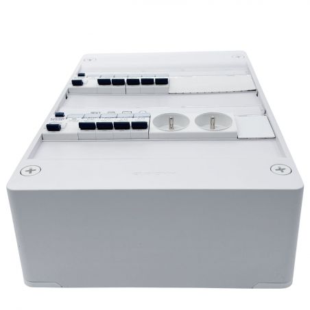 19421 EUR'OHM coffret RX 13m 2 rangées monté-cablé evolutifpour T1/T2
