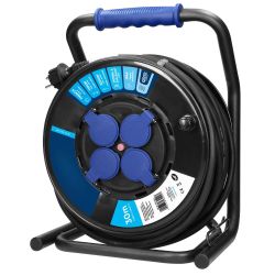 Enrouleur électrique professionnel 30m - étanche IP44 - 4 Prises - Câble HO7RNF 3G2,5mm² - Certifié NF