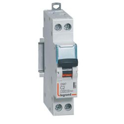 406771 Disjoncteur Legrand 2A unipolaire + neutre DNX3 - courbe C - 4,5/6kA - À vis - 1 module