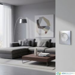 60410 EUR'OHM SQUARE Double Interrupteur va et vient Silver
