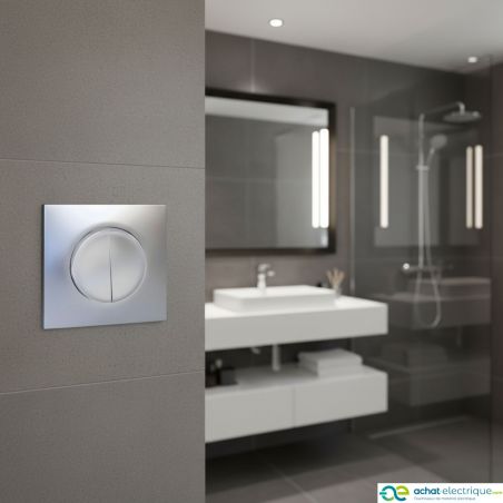 60410 EUR'OHM SQUARE Double Interrupteur va et vient Silver