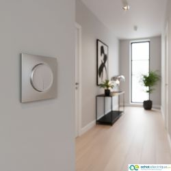 60410 EUR'OHM SQUARE Double Interrupteur va et vient Silver