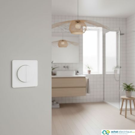 60213 EUR'OHM SQUARE double Interrupteur va et vient blanc à griffes