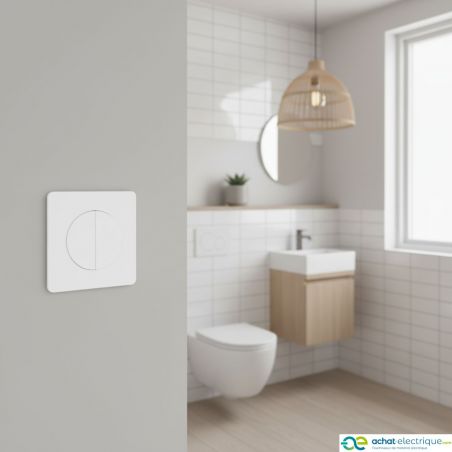 60213 EUR'OHM SQUARE double Interrupteur va et vient blanc à griffes
